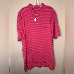 NWT B. Draddy Men’s The Honda Classic Golf Polo Shirt Size XL Red Blue Stripes